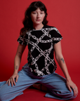 Chain Link Vintage Tee in Basic Black on Alex
