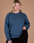 Lish is 5’8” and wearing S Long Sleeve Burly Tee in French Blue