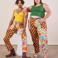 Jesse and Marielena are wearing Mismatched Print Work Pants