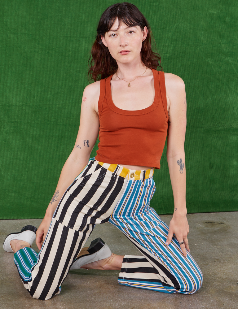 Mismatched Stripe Work Pants BIG BUD PRESS