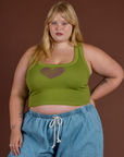 Icon Cropped Tank - Green Heart