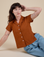 Pantry Button-Up in Burnt Terracotta on Alex