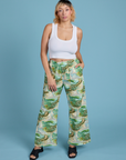 Printed Action Pants - Ocean & Sky