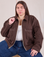 Marielena is wearing Mechanic Jacket in Fudgesicle Brown