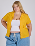 Juliet is 5’7” and wearing L Pantry Button-Up in Sunshine Yellow