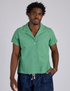 Isaac is 5’10” and wearing M Pantry Button-Up in Seafoam Green