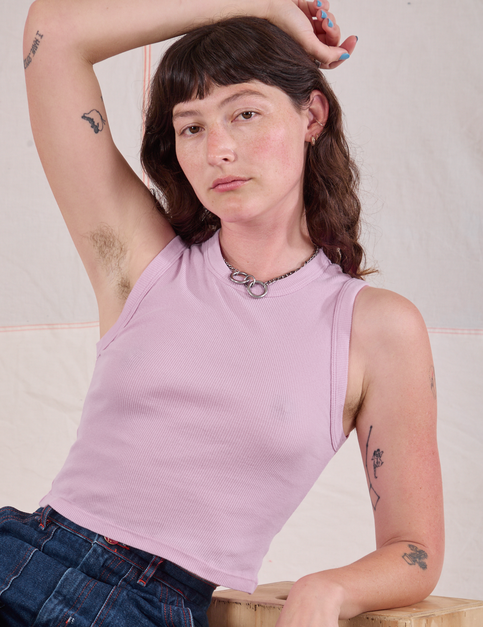 Muscle Tee in Lilac on Alex