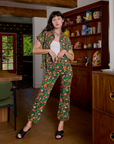 Alex is is 5'8" and wearing P Work Pants in Kitchen Collection paired with matching Pantry Button-Up