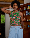 Jerrod is 6'3" and wearing S Kitchen Collection Racerback Tank