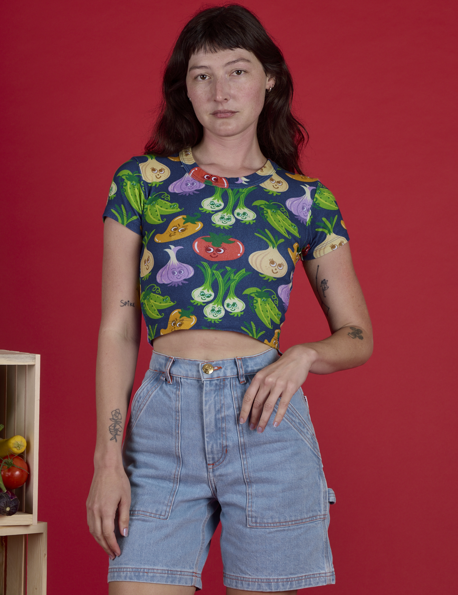 Veggie Village Cropped Baby Tee