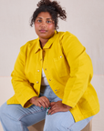 Denim Work Jacket in Golden Yellow on Morgan