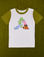 Olive Lottie Tee. White body with olive green sleeves and neckline