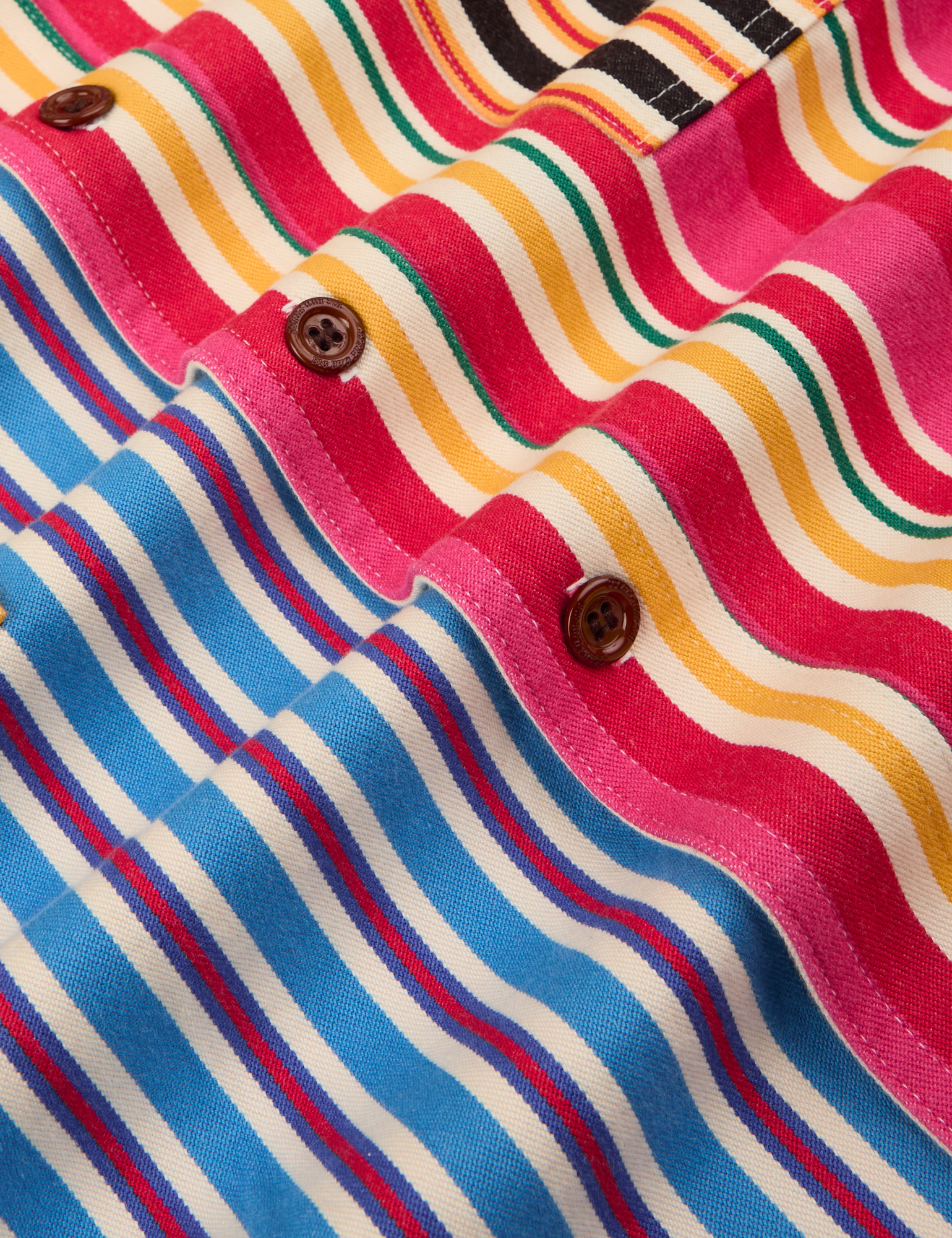 Cropped Overshirt in Mixed Stripe fabric detail close up