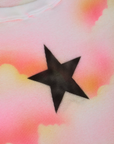 Fabric detail close up of the Black Star Airbrush Muscle Tee