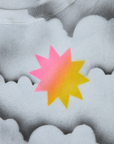 Fabric detail close up of the Dark Cloud Airbrush Muscle Tee