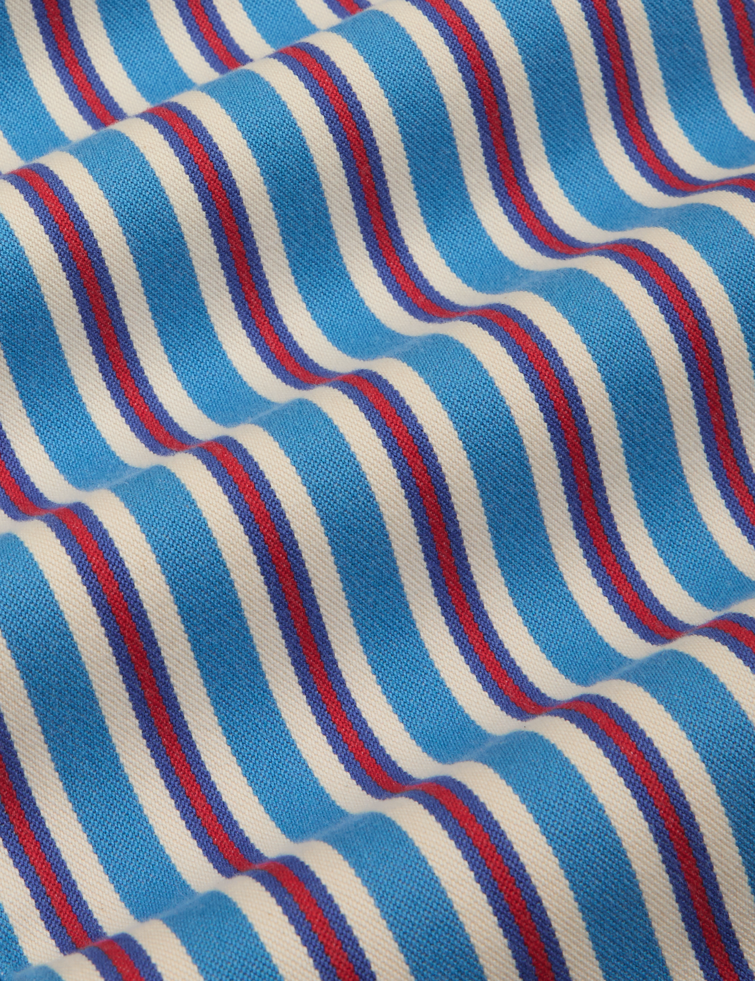 Stripe Work Pants in Blue Raspberry fabric detail close up