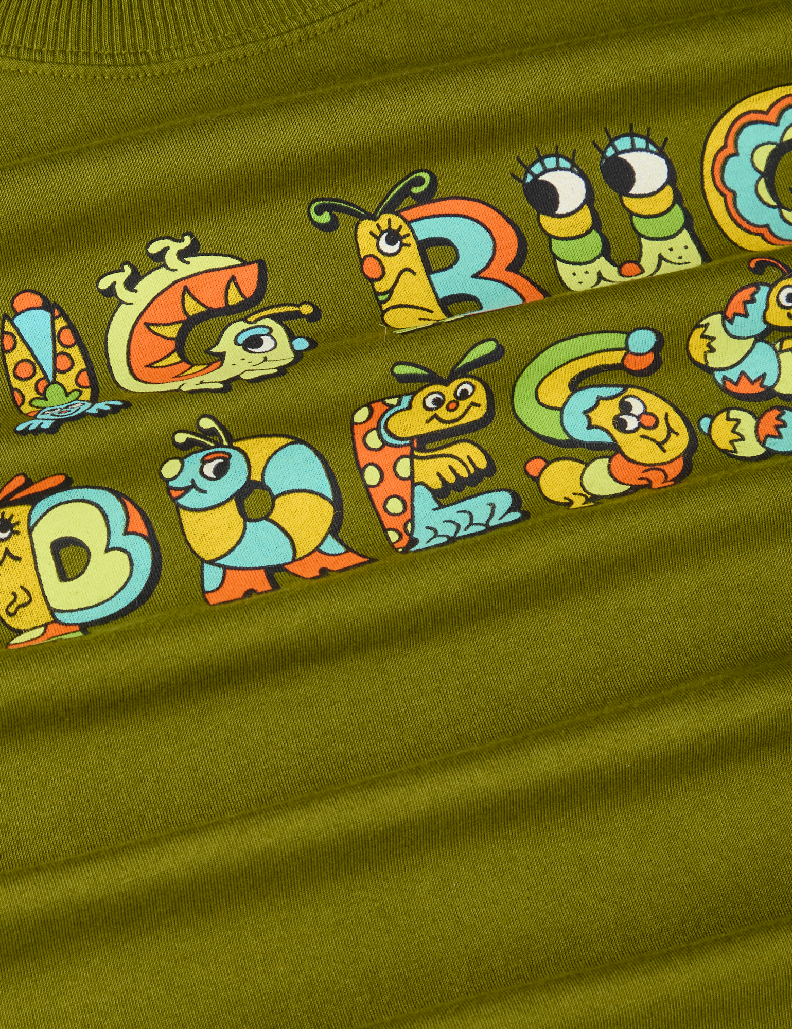 Big Buggggg Organic Tee fabric detail close up