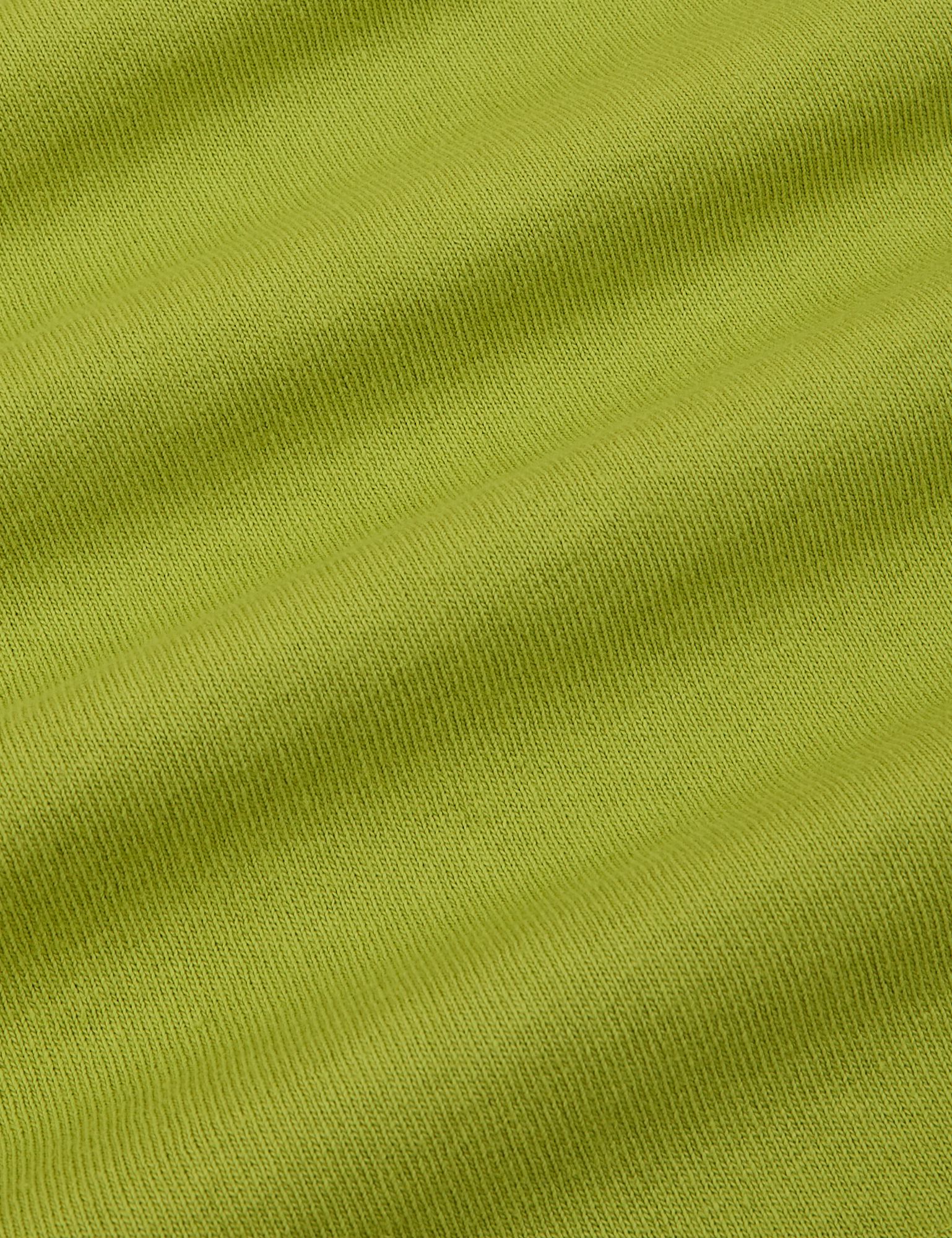 Burly Tee in Gross Green fabric detail close up