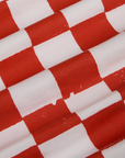 Checker Organic Tee in Red fabric detail close up