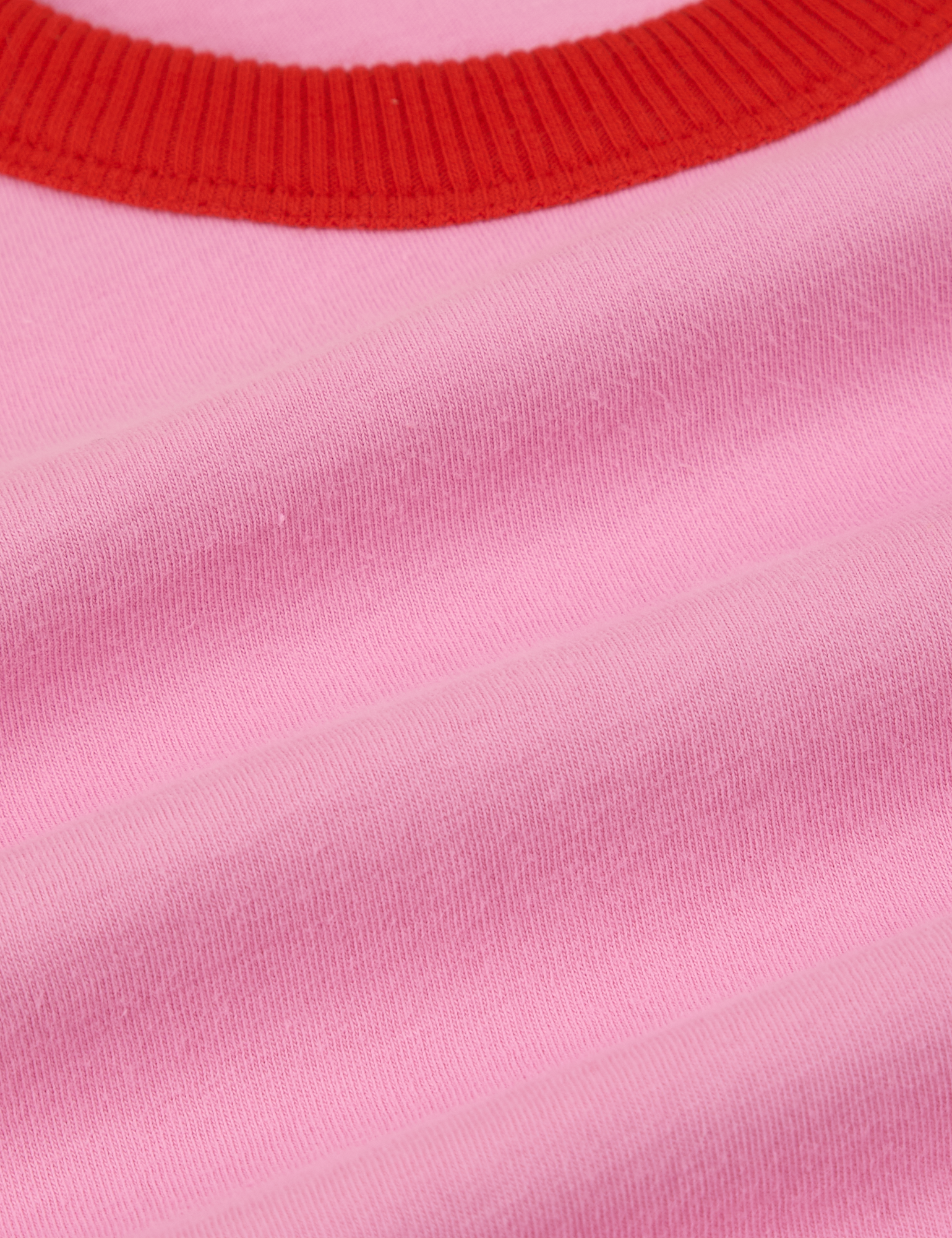 Colorblock Cropped Tank in Bubblegum Pink fabric detail close up