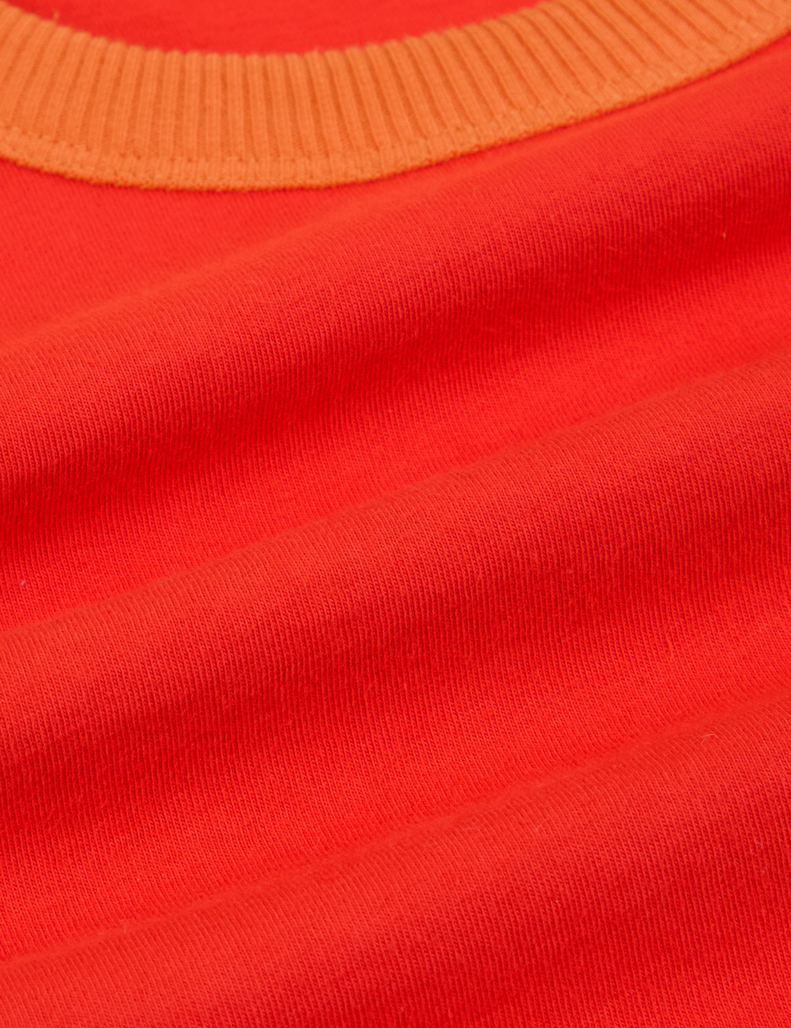 Colorblock Cropped Tank in Mustang Red fabric detail close up