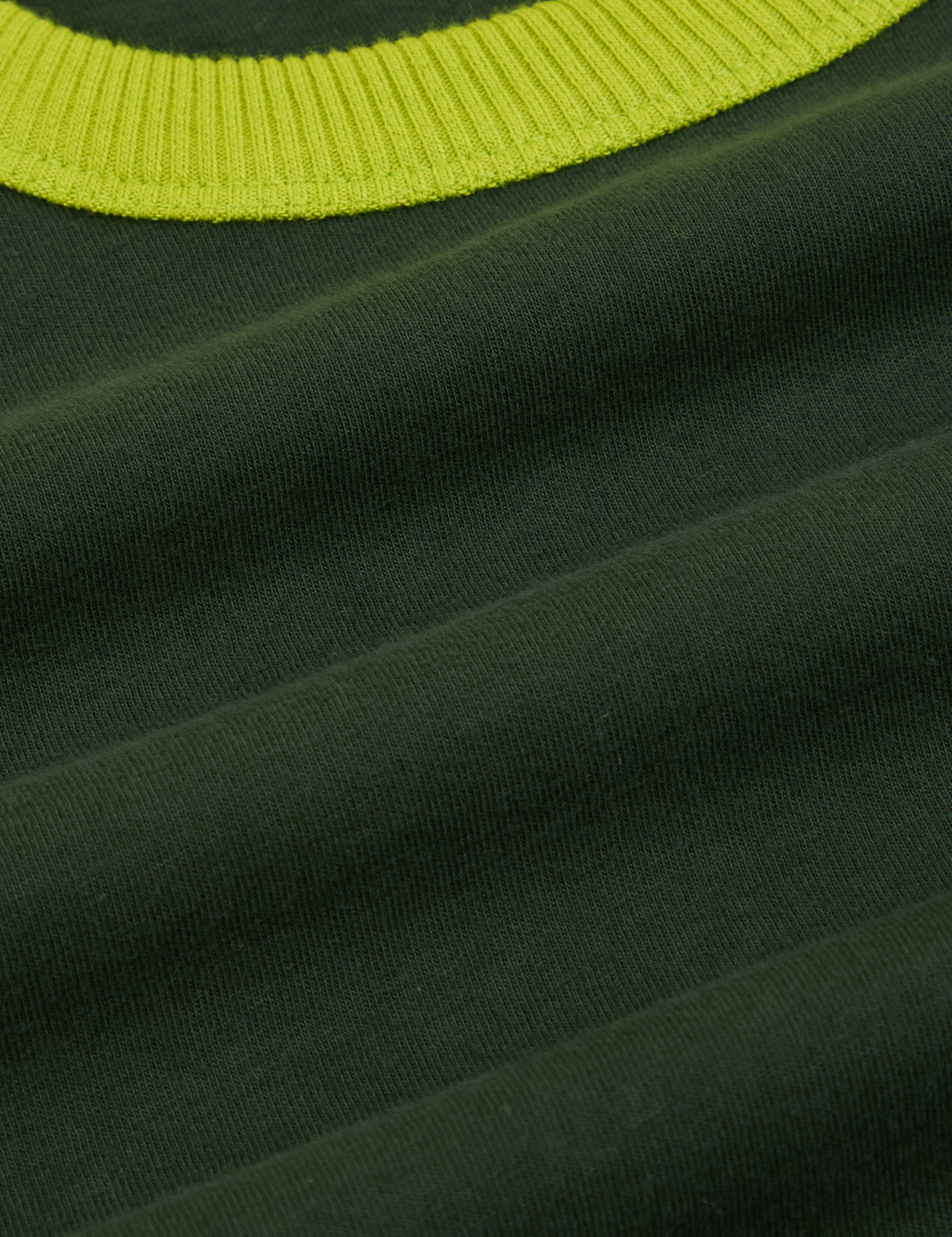 Colorblock Cropped Tank in Swamp Green fabric detail close up