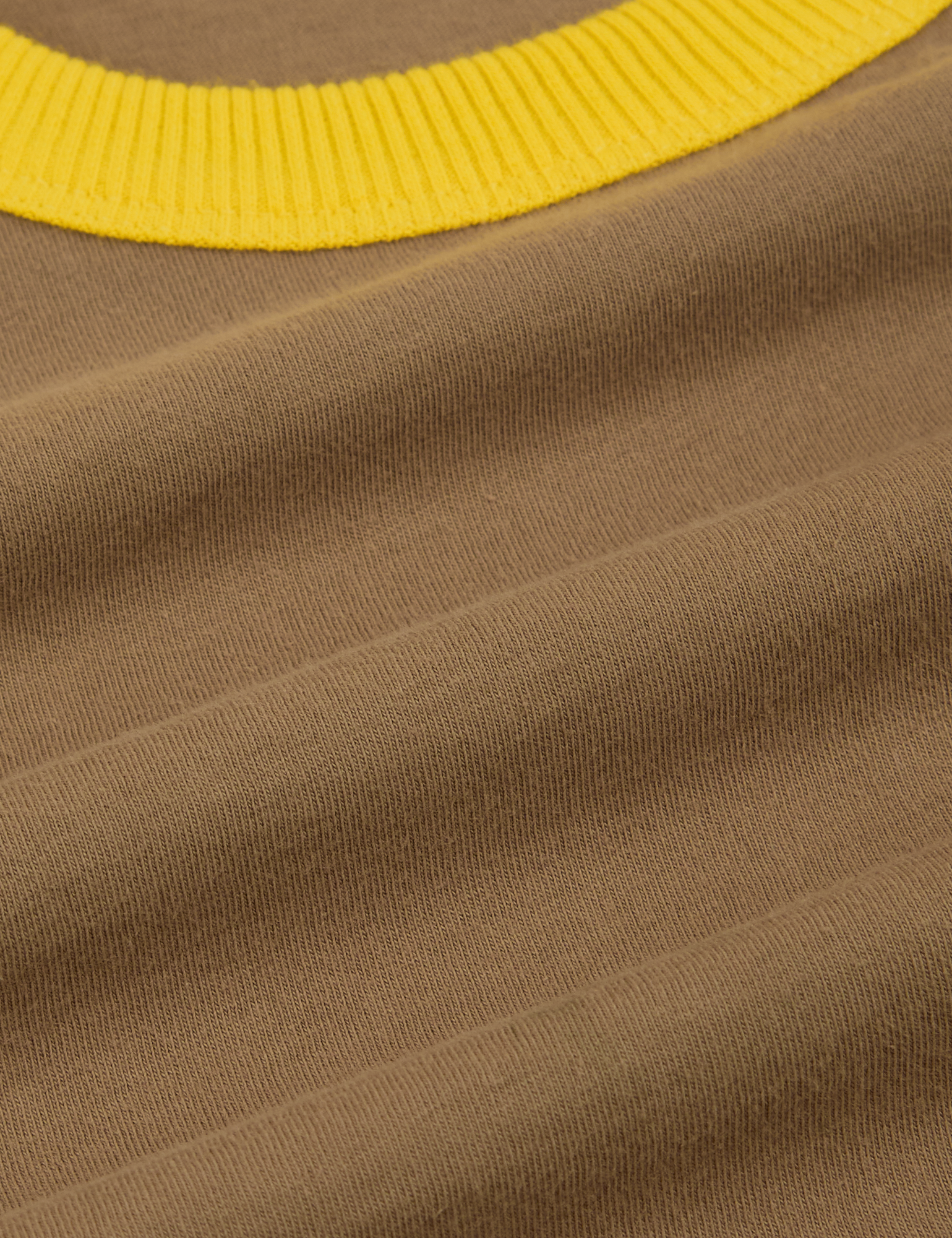 Colorblock Cropped Tank in Desert Brown fabric detail close up