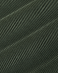 Corduroy Overshirt in Swamp Green fabric detail close up