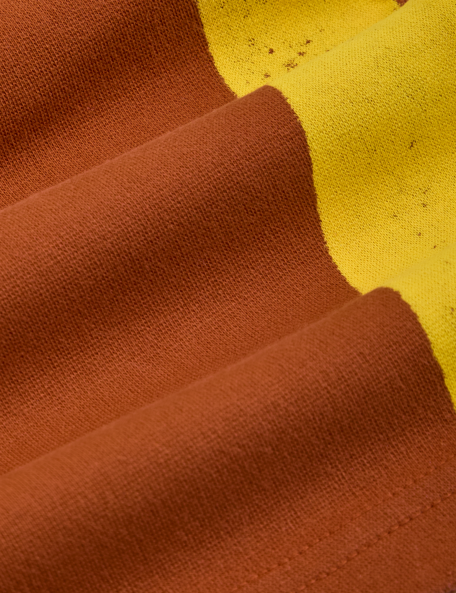 Painted Stripe Easy Shorts in Burnt Terracotta fabric detail close up