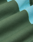 Painted Stripe Easy Shorts in Dark Emerald Green fabric detail close up