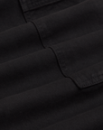 Drop Pocket Cargo Pants in Basic Black fabric detail close up