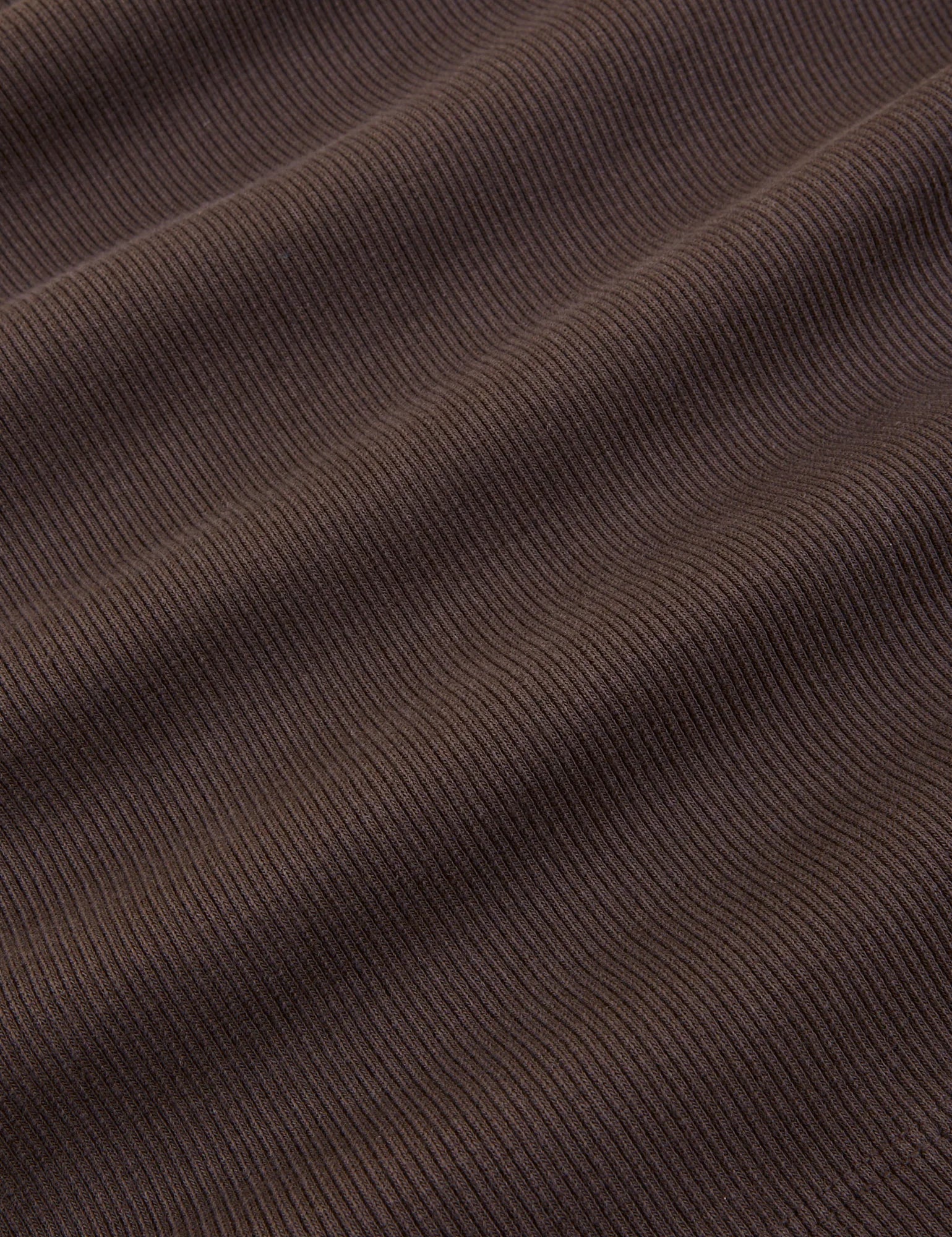 Essential Turtleneck in Espresso Brown fabric detail close up