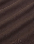 Essential Turtleneck in Espresso Brown fabric detail close up