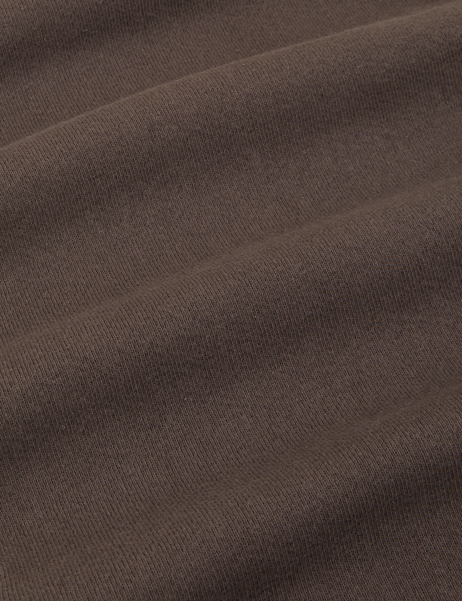 Cropped Rolled Cuff Sweatpants in Espresso Brown fabric detail close up
