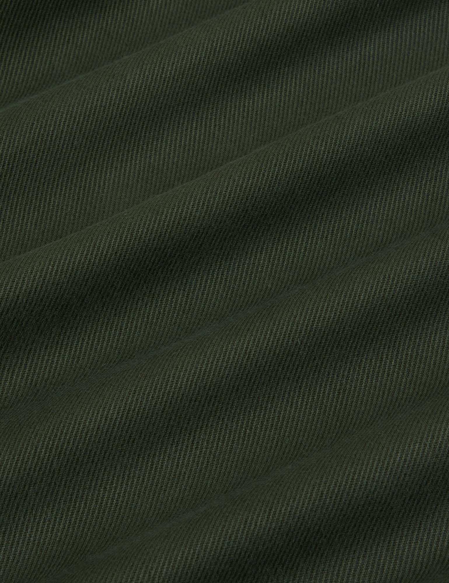 Flannel Overshirt in Swamp Green fabric close up