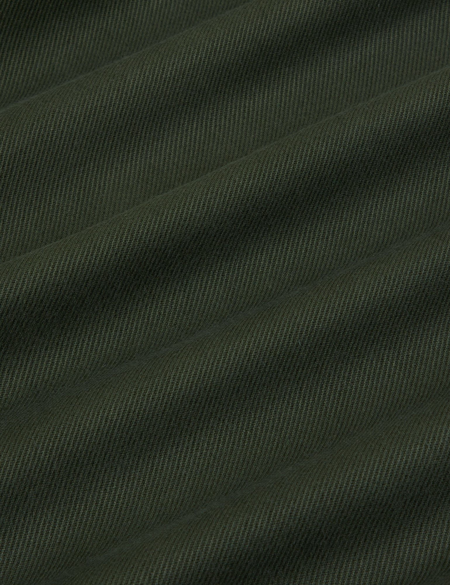 Flannel Overshirt in Swamp Green fabric detail close up