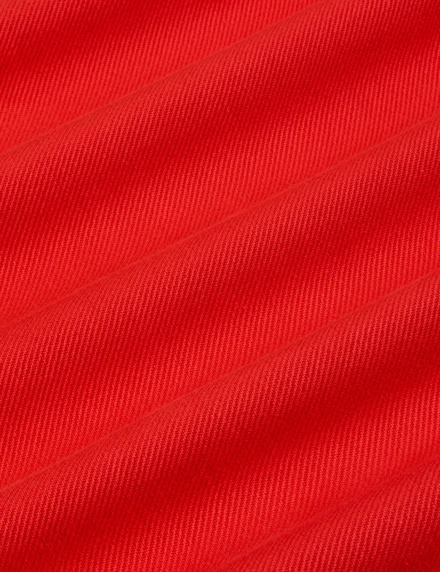 Flannel Overshirt in Mustang Red fabric detail close up