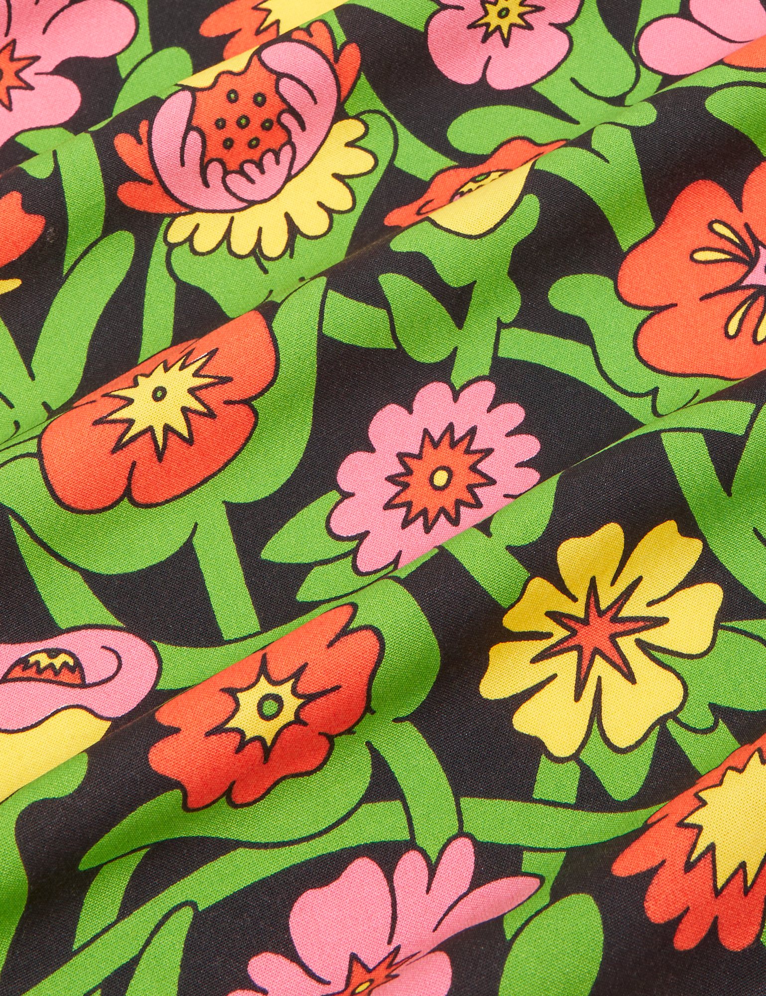 Flower Tangle Pantry Button-Up fabric detail close up