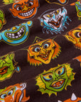 Cropped Tank Top in Halloween Masks fabric detail close up
