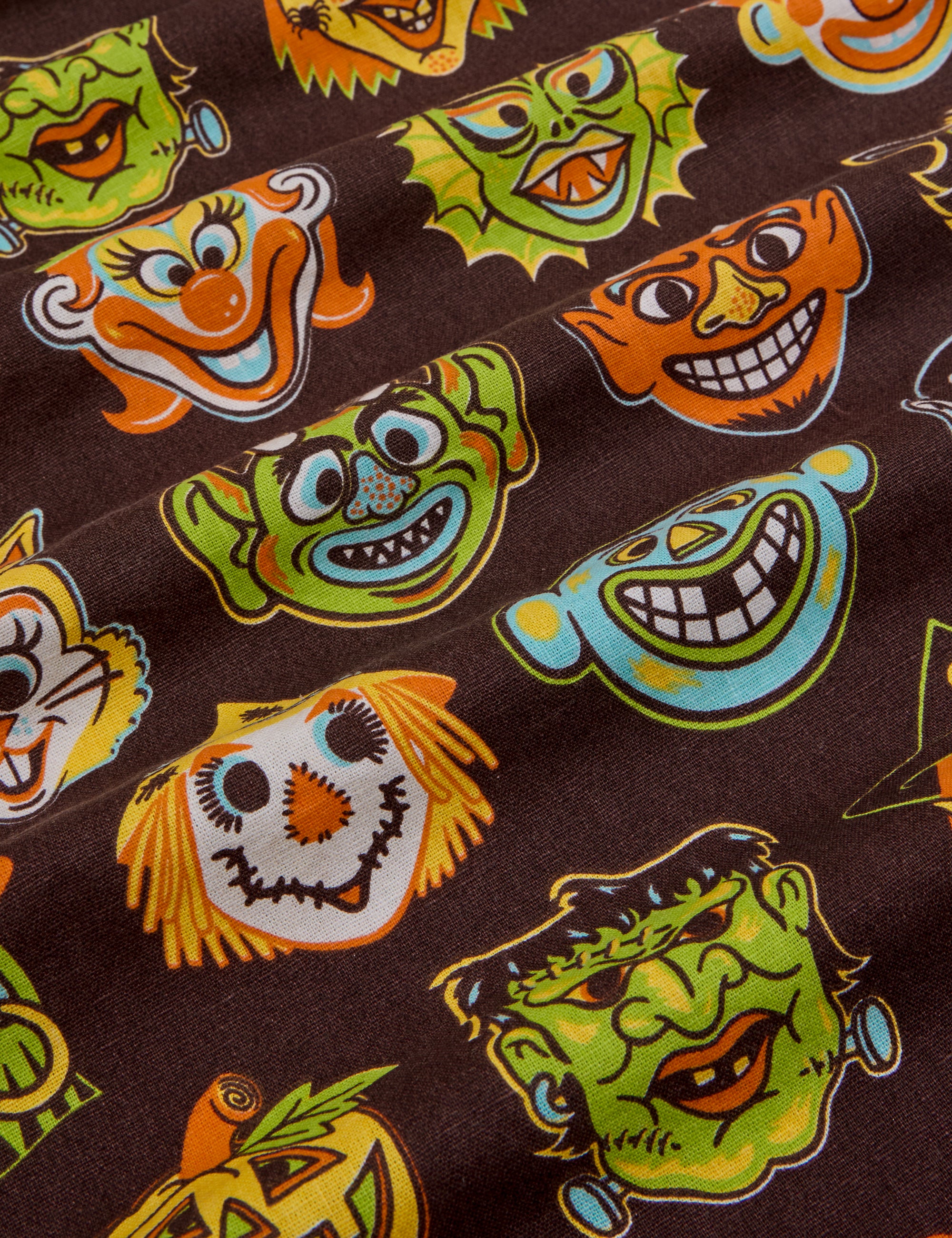 Halloween Masks Pantry Button-Up fabric detail close up