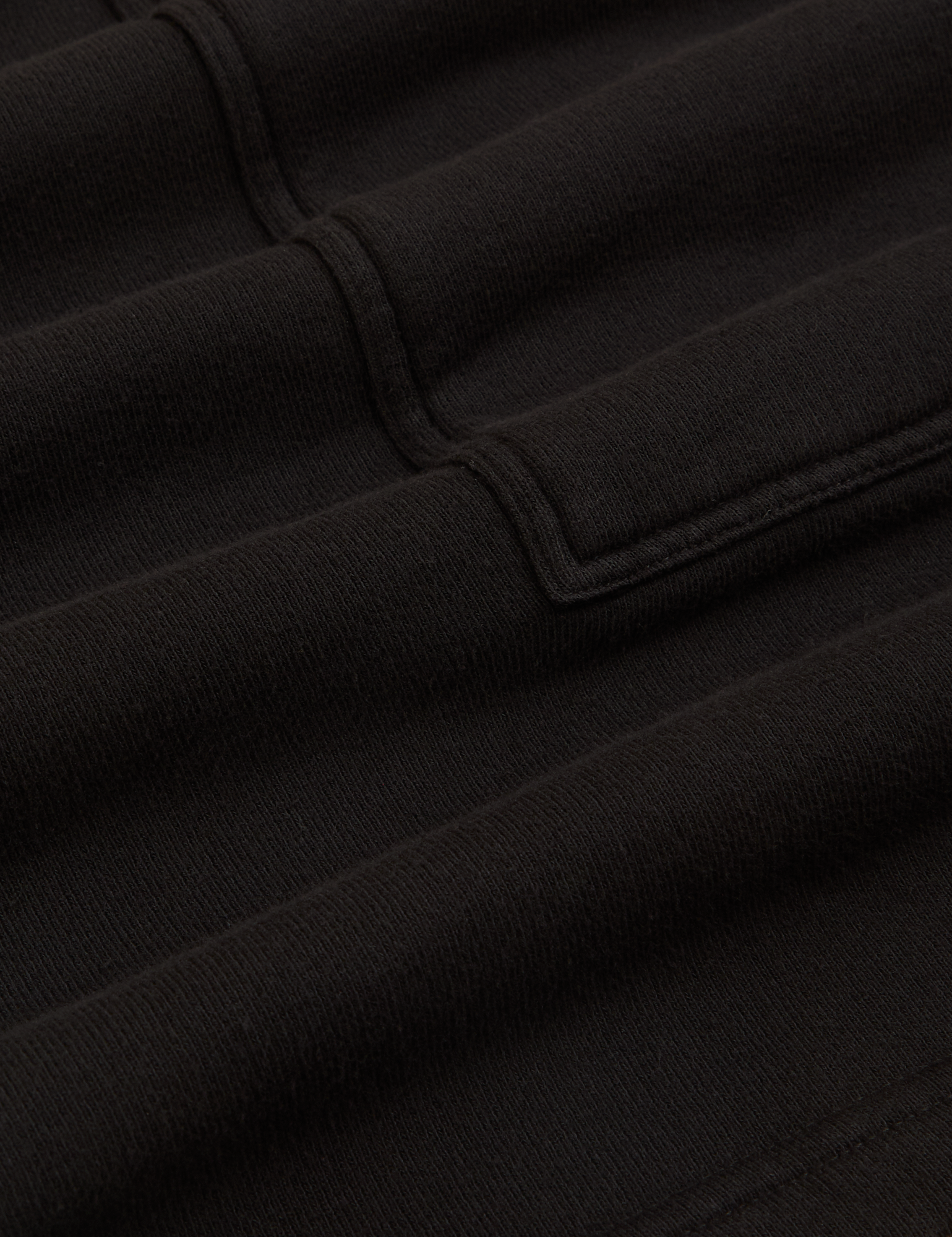 Heavyweight Sweat Shorts in Basic Black fabric detail close up