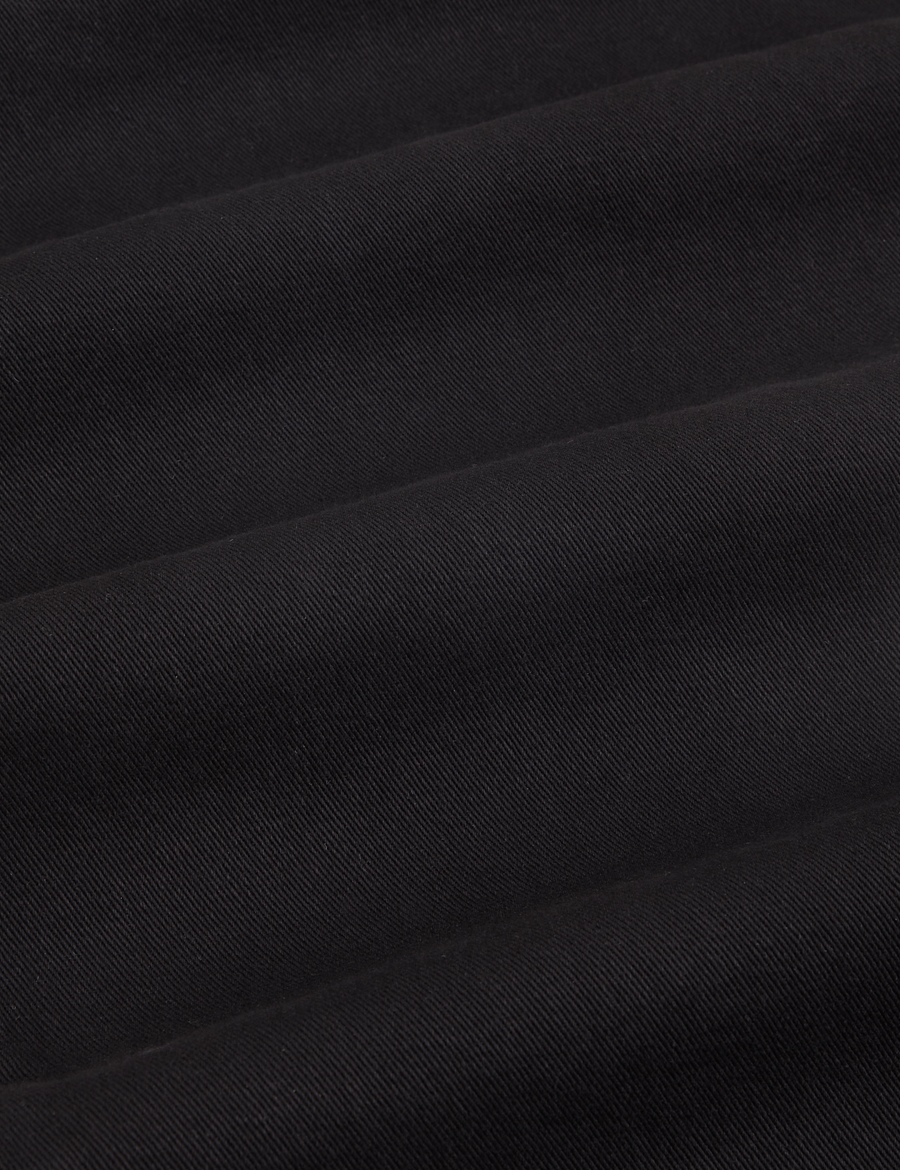 Heavyweight Trousers in Basic Black fabric detail close up.