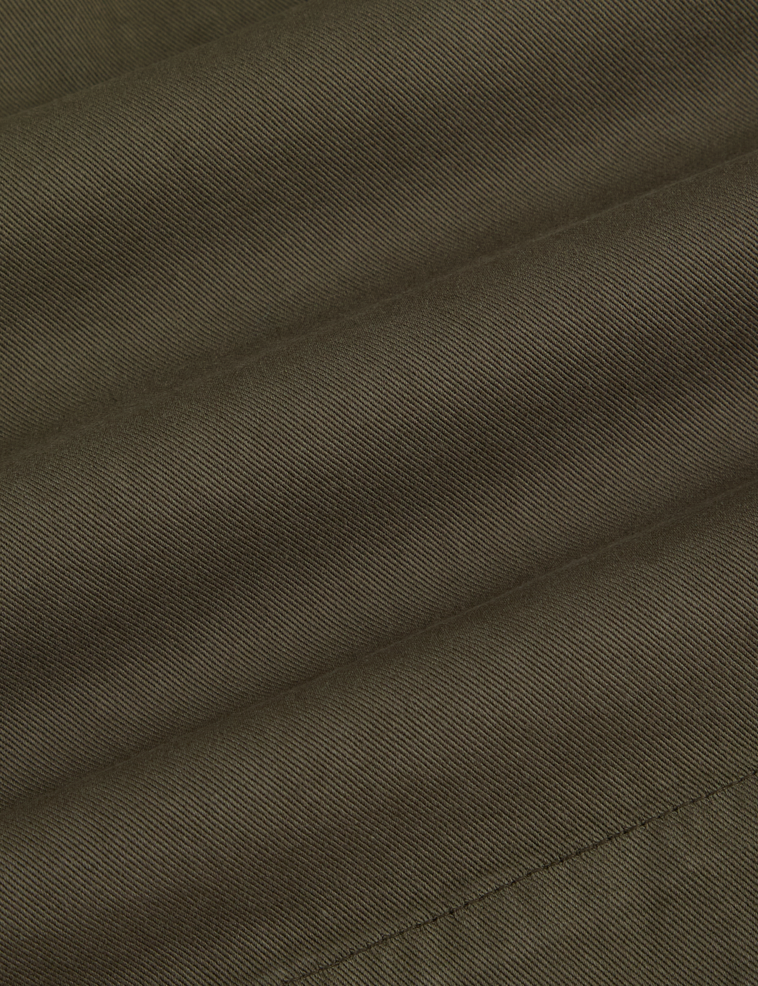 Pleated Trouser Shorts in Surplus Green fabric detail close up 