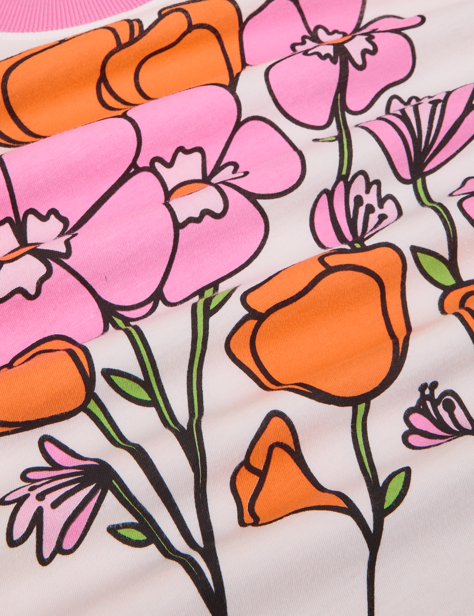 Anniversary Tee in Pink Poppy front close up