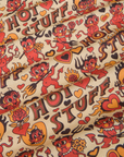 Hot Stuff Print Pantry Button-Up fabric detail close up