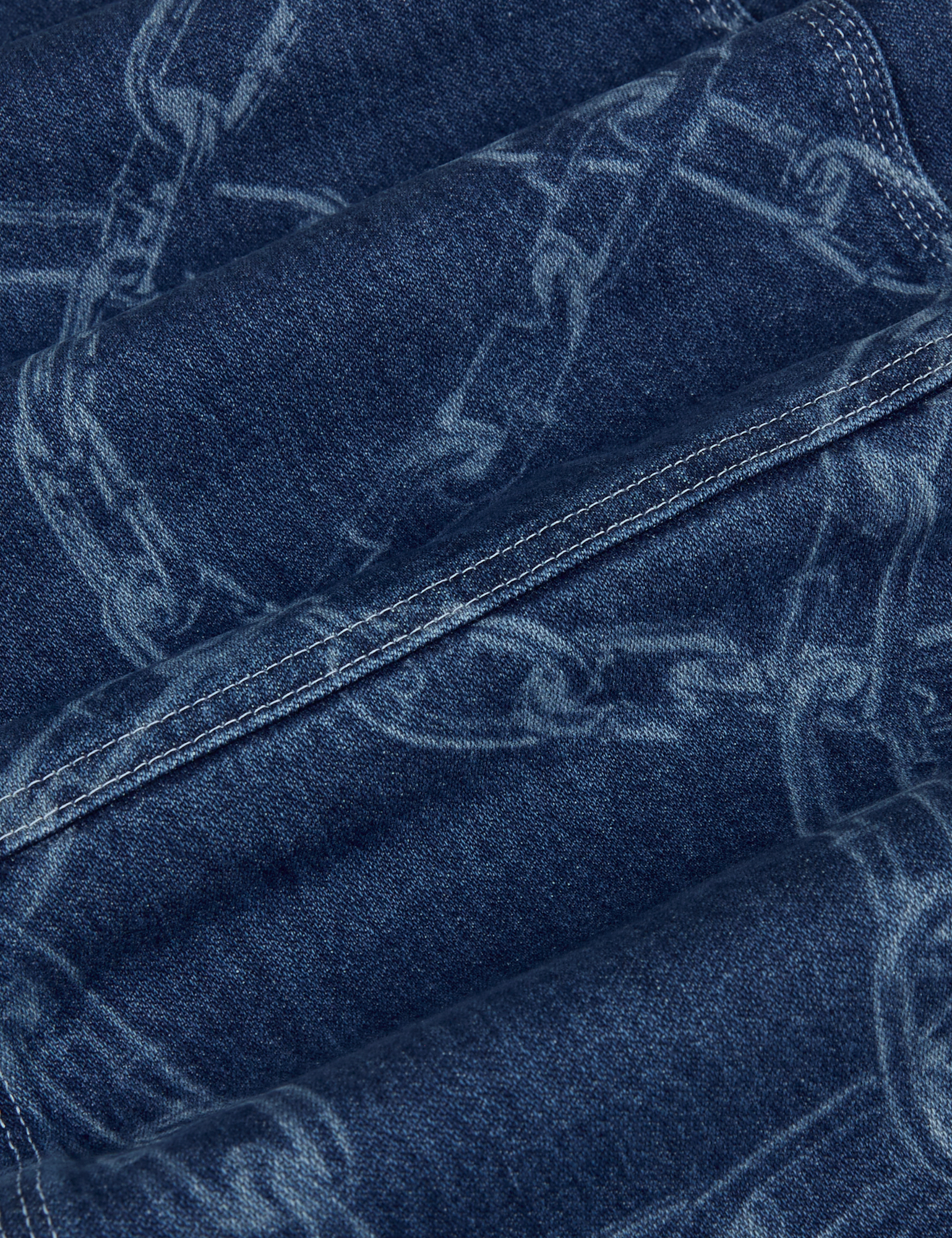 Carpenter Overalls in Chain Link fabric detail close up