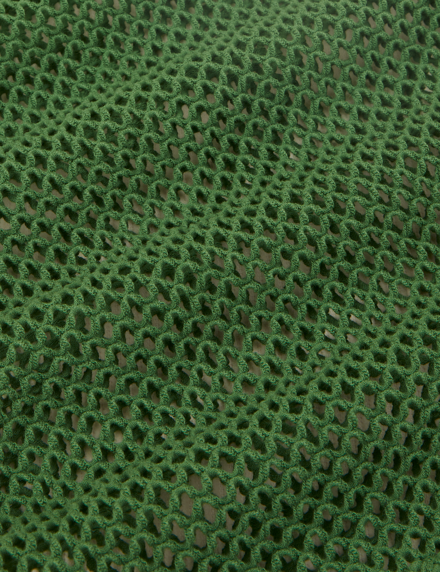 Mesh Tank Top in Lawn Green fabric close up