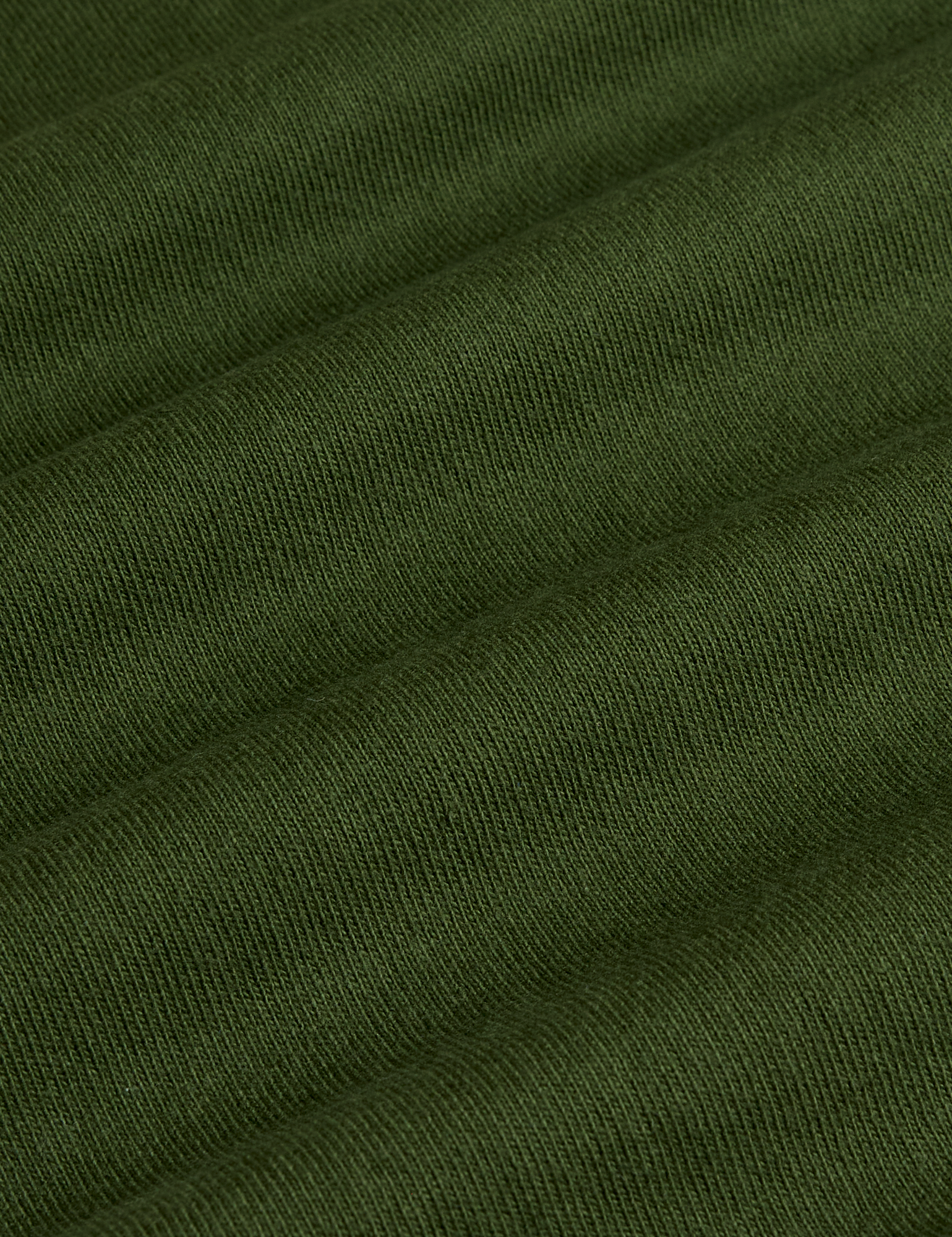 Long Sleeve Burly Tee in Evergreen fabric detail close up