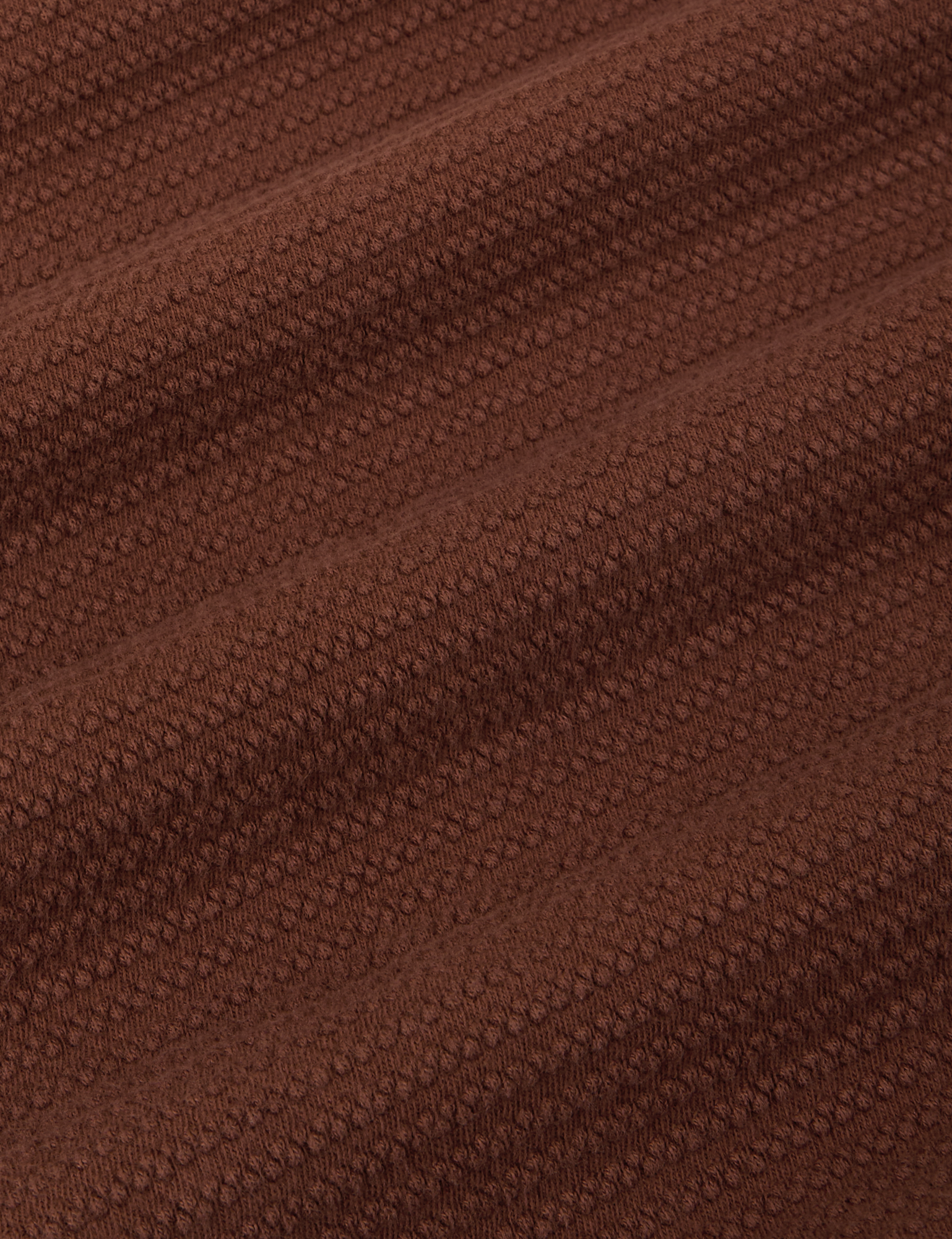 Honeycomb Thermal in Fudgesicle Brown fabric detail close up