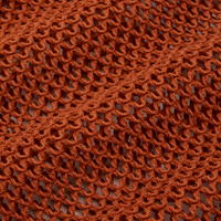 Mesh Tank Top in Burnt Terracotta fabric detail close up